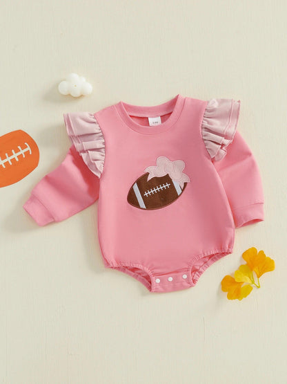 football ruffle onesie