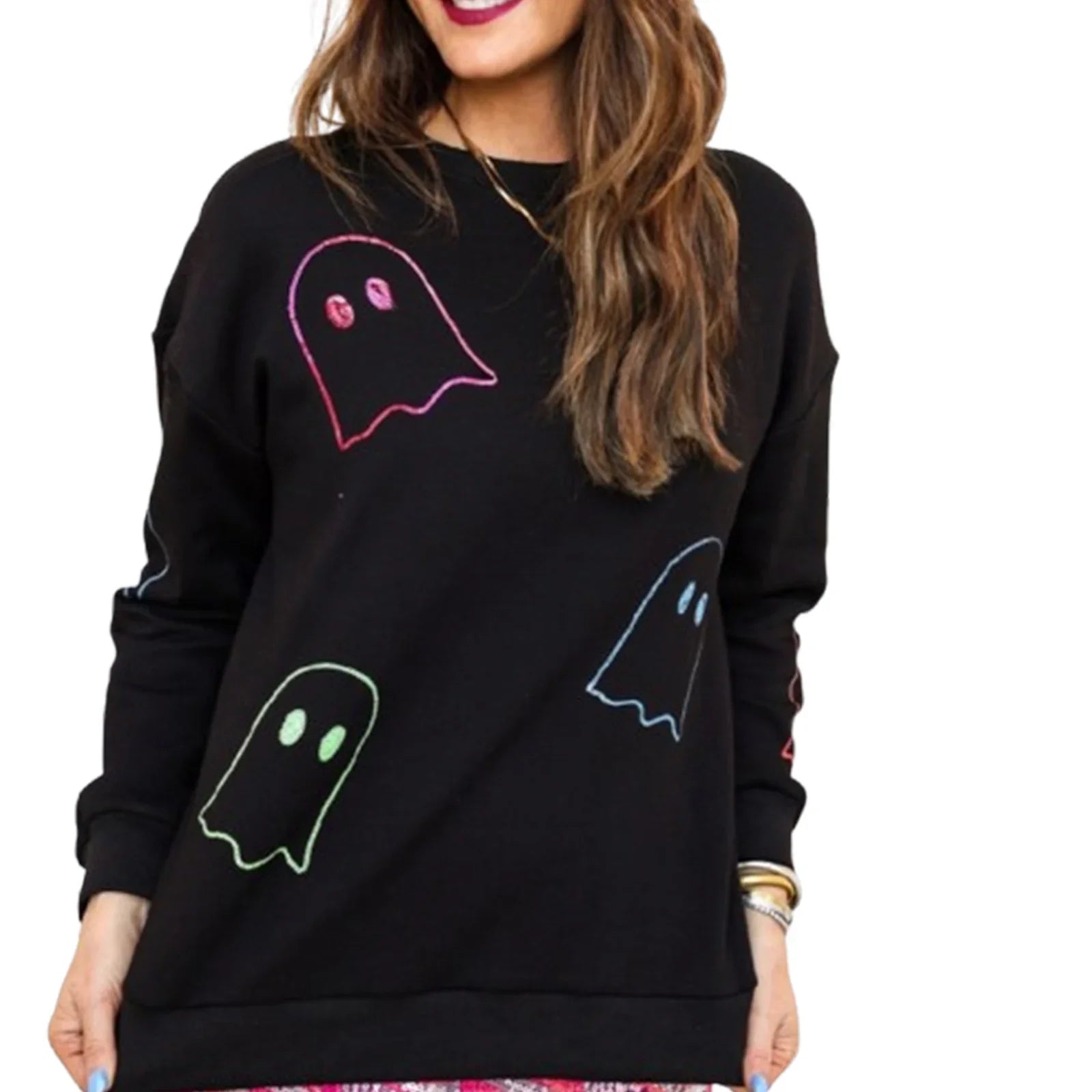 ghouls + glitter sequin crew sweater - basil boutique