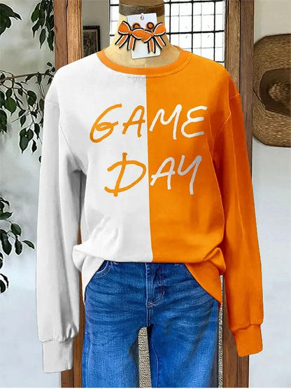 game day two-toned long sleeve t-shirt - basil boutique