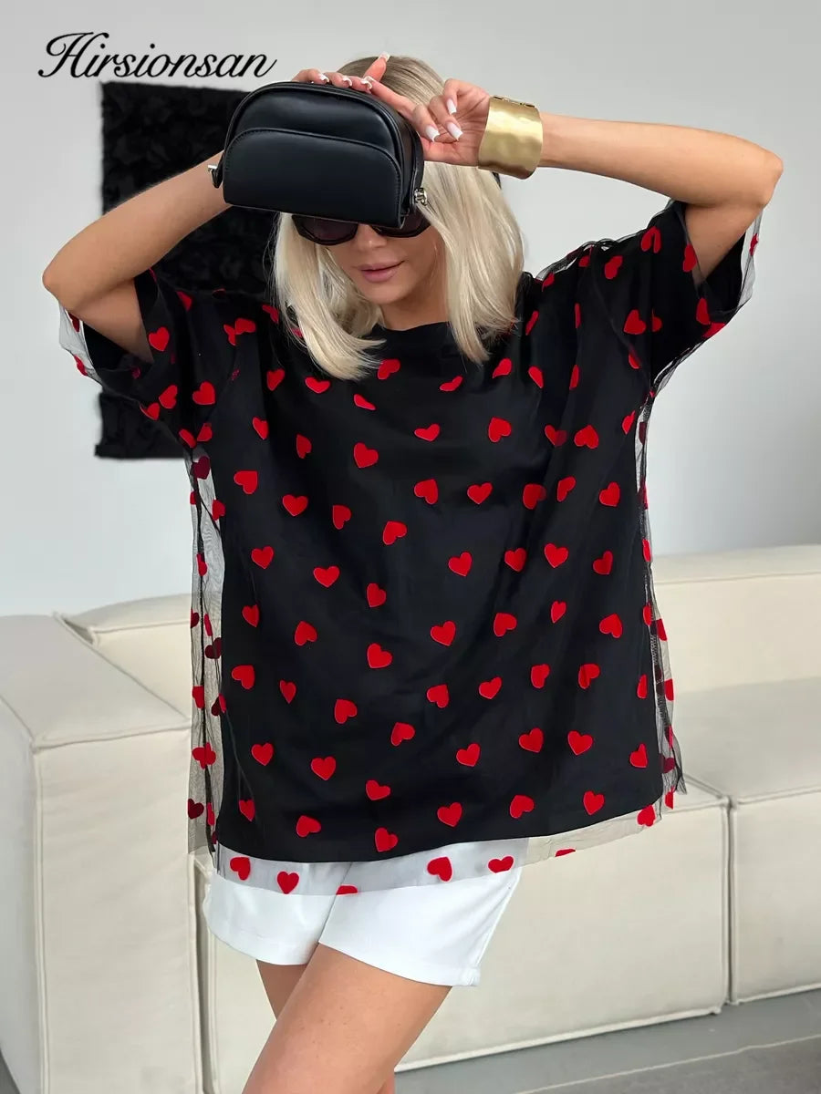 heart mesh tops + dresses