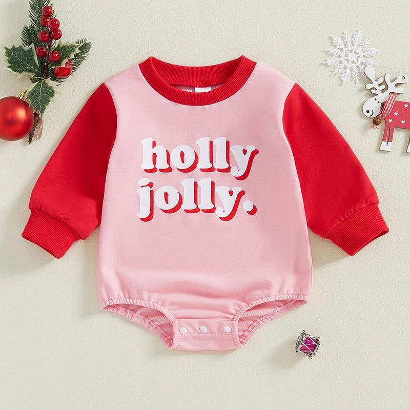 holly jolly onesie - basil boutique