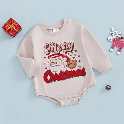 merry christmas retro onesie - basil boutique