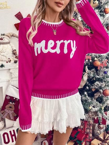 merry knit crew sweater