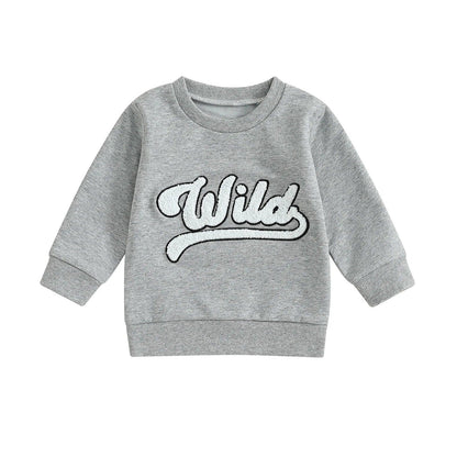 wild vintage kids crew sweatshirt - basil boutique