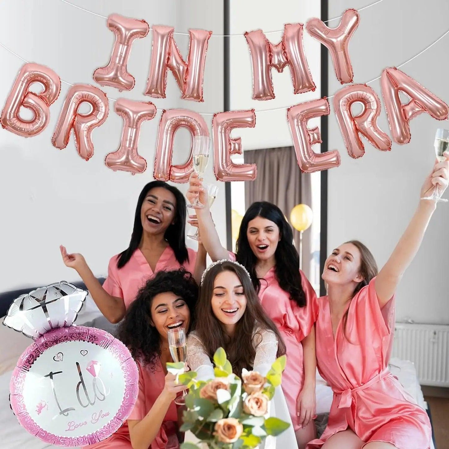 in my bride + engaged era balloon banners - basil boutique