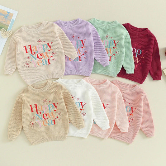 happy new year knit kids sweater