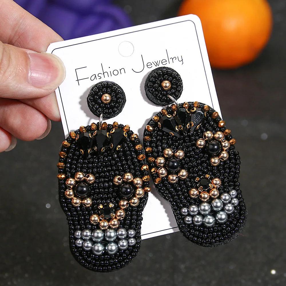 halloween beaded earrings - basil boutique