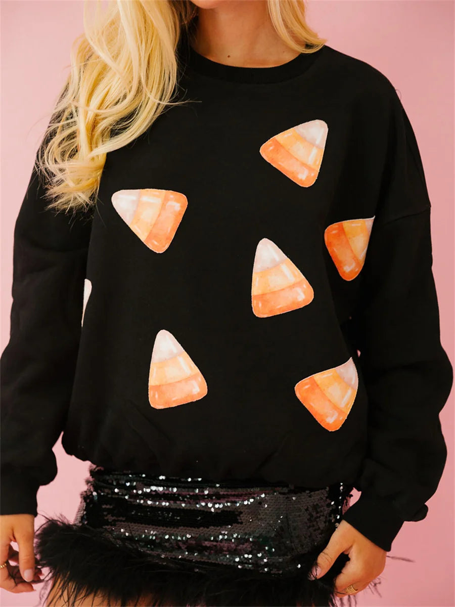 spirit of halloween sequin crew sweaters - basil boutique