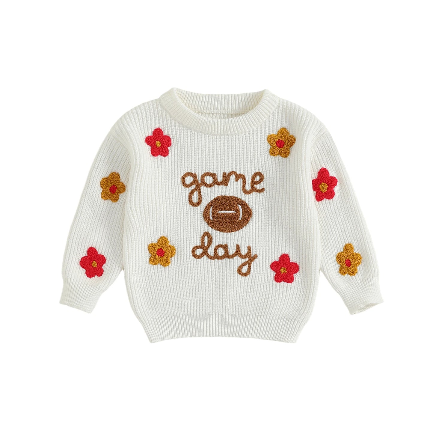 floral game day kids crew sweater