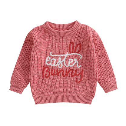 easter bunny knit kids crew sweater
