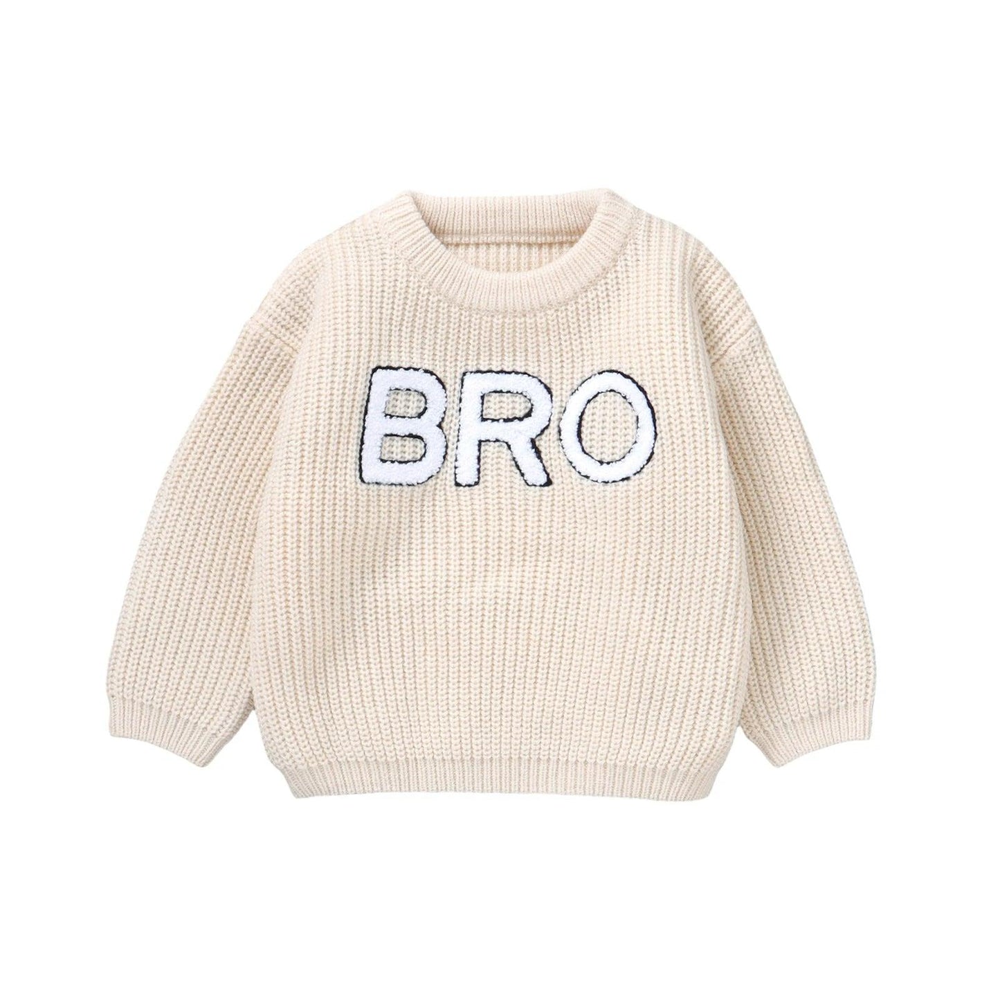 bro knit kids crew sweater - basil boutique