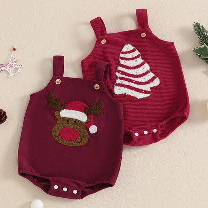 christmas corduroy overalls - basil boutique