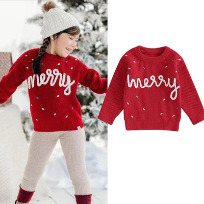 merry knit kids sweater - basil boutique