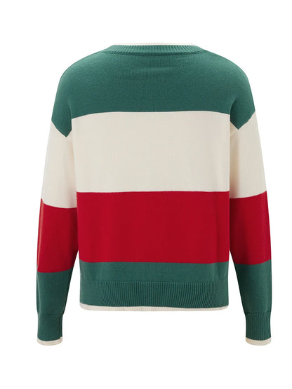 holly jolly sequin striped crew sweater