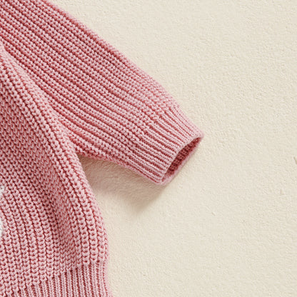 hippity hoppity knit kids crew sweater
