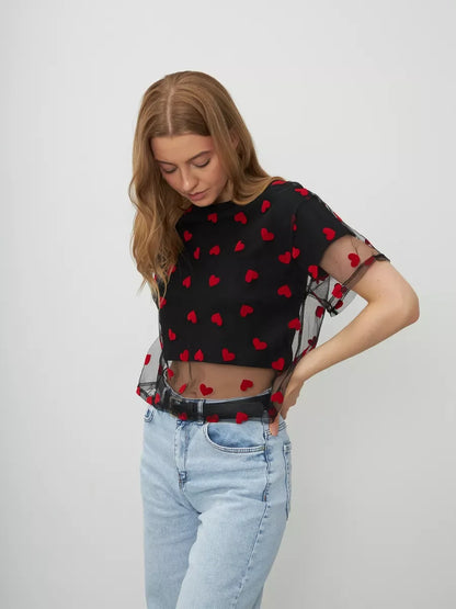 heart mesh tops + dresses