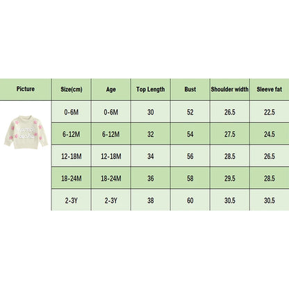 mama's bestie floral knit kids crew sweater