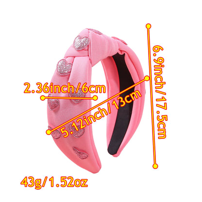 3D heart sequin headband