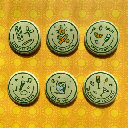 camp bachelorette pins