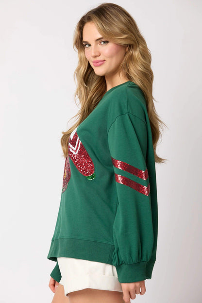 ugly sequin crew sweaters - basil boutique