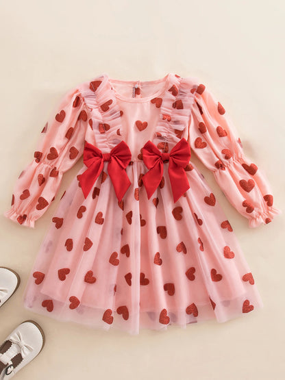 sealed with hearts + bows kids dress