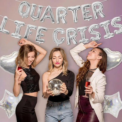 quarter life crisis balloon banner - basil boutique