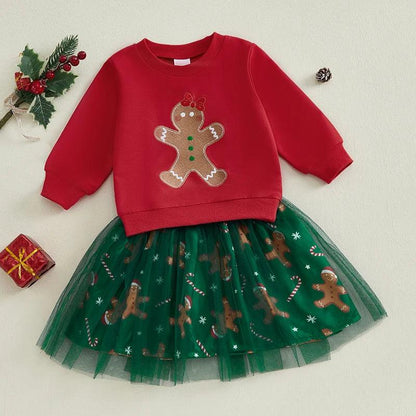 gingerbread cookie kids outfit - basil boutique