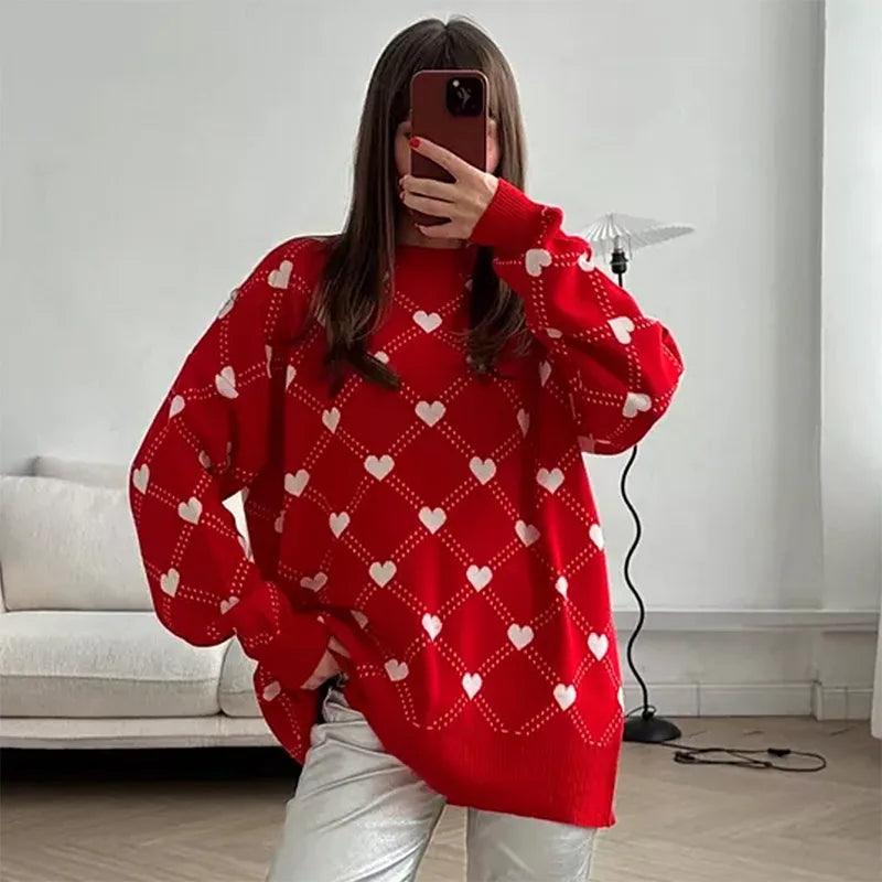 heart knit sweaters - basil boutique