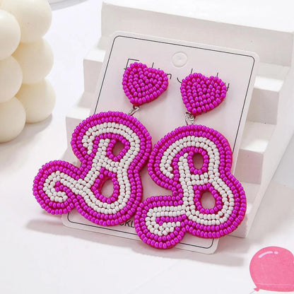 barbie babe + bride beaded earrings - basil boutique