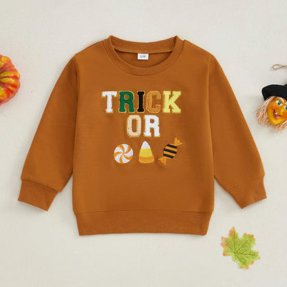 trick-or-treat kids crew sweatshirt - basil boutique