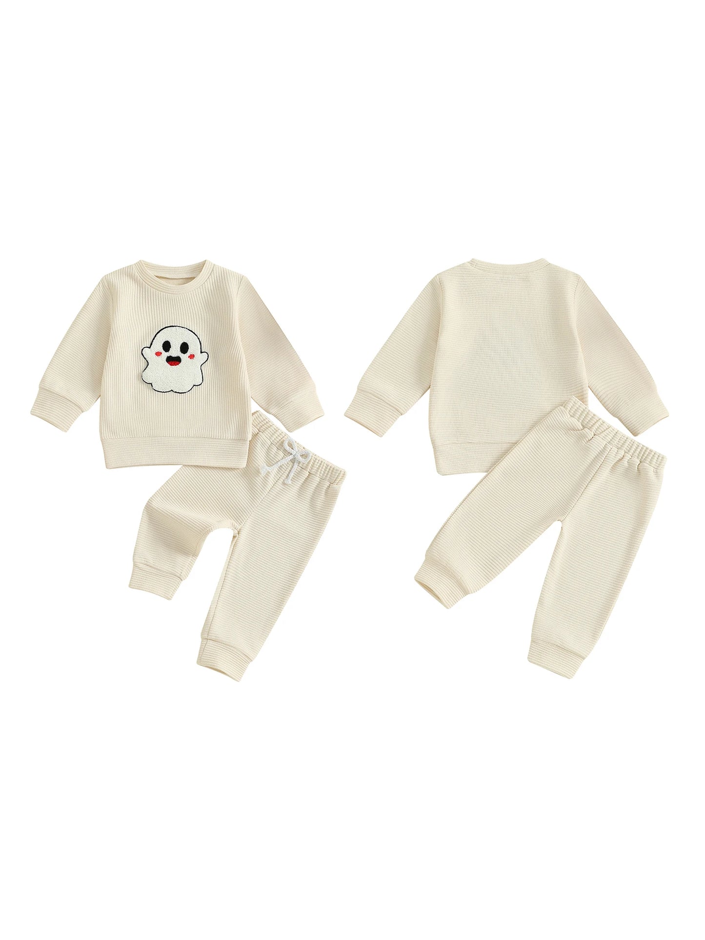 spooky waffle knit kids outfit