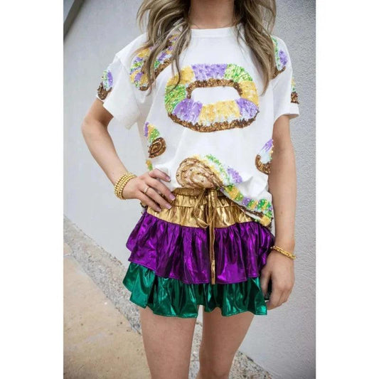 mardi gras mini skorts