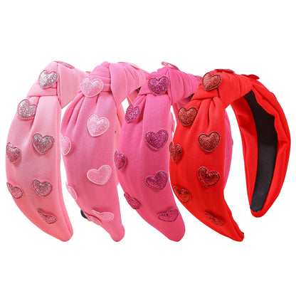 3D heart sequin headband
