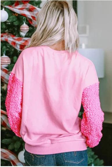 in love sequin crew sweaters