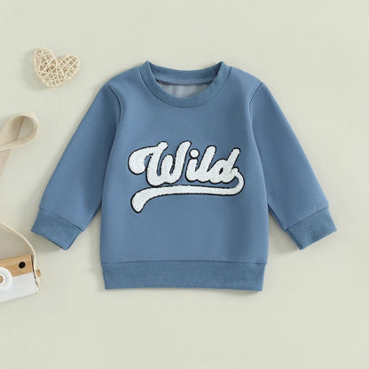 wild vintage kids crew sweatshirt - basil boutique