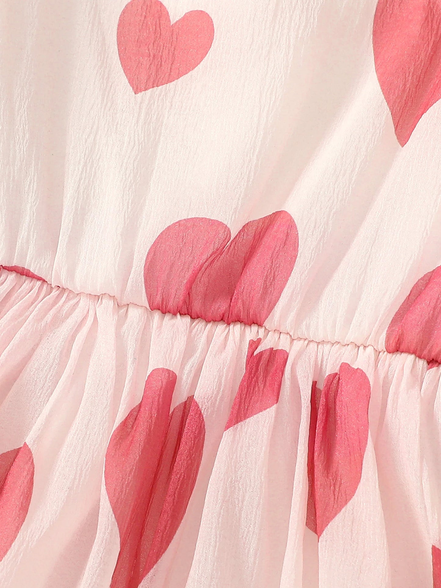 heart puff sleeve kids dress