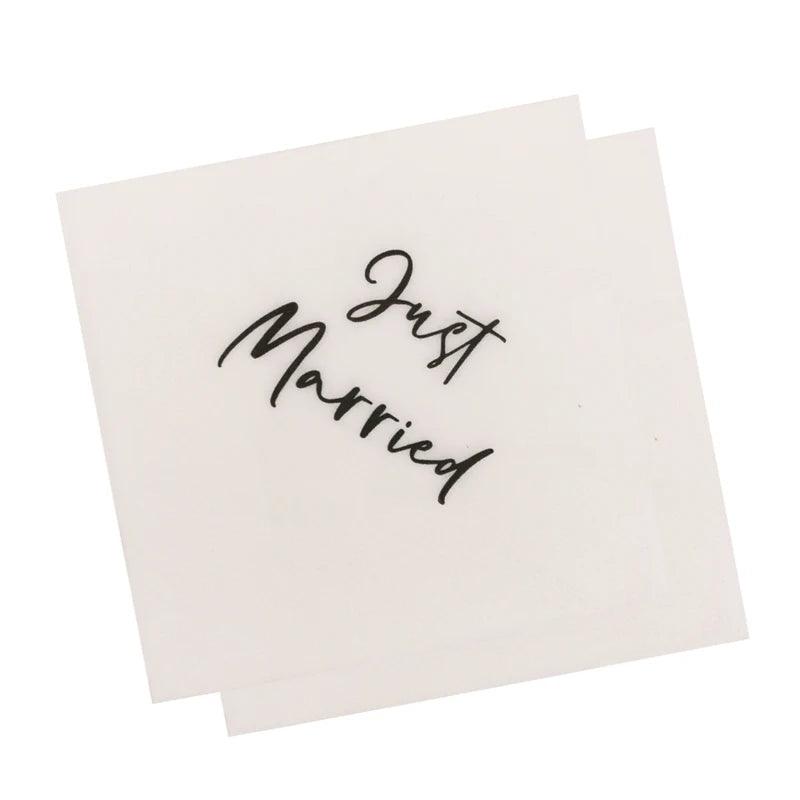 just married cocktail napkins - basil boutique