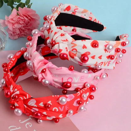 love + pearls headband