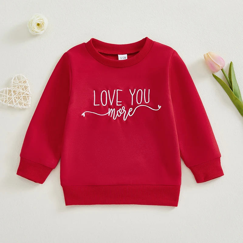 valentine's day kids crew sweatshirts