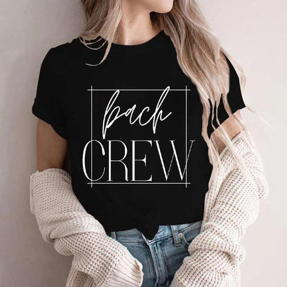 bride-to-be + bach crew t-shirts - basil boutique