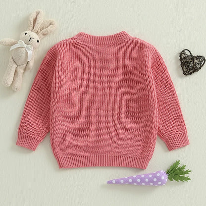 easter bunny knit kids crew sweater