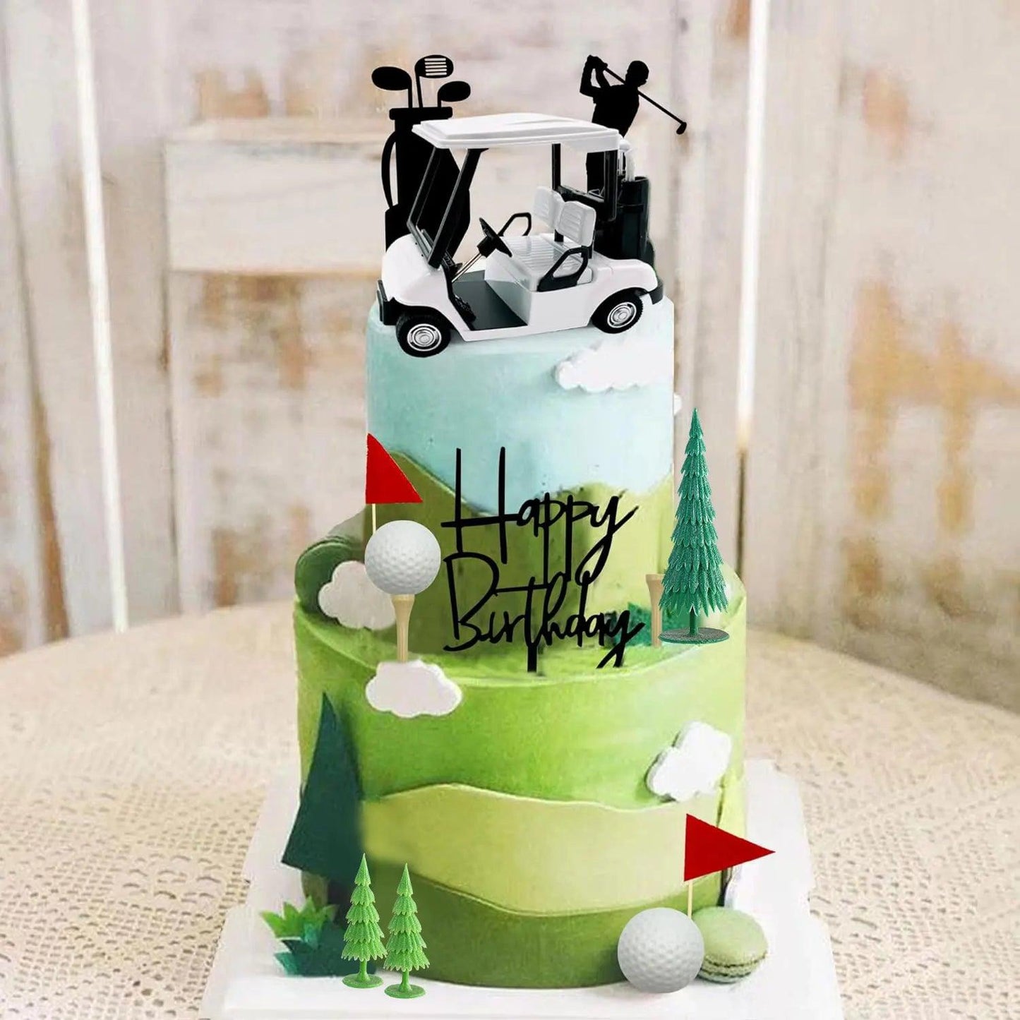 happy birthday golf cake toppers - basil boutique