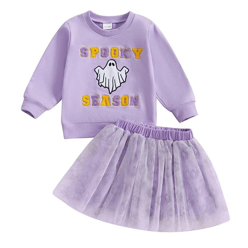 halloween tulle kids outfits - basil boutique