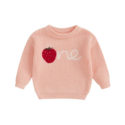 strawberry one kids knit crew sweater