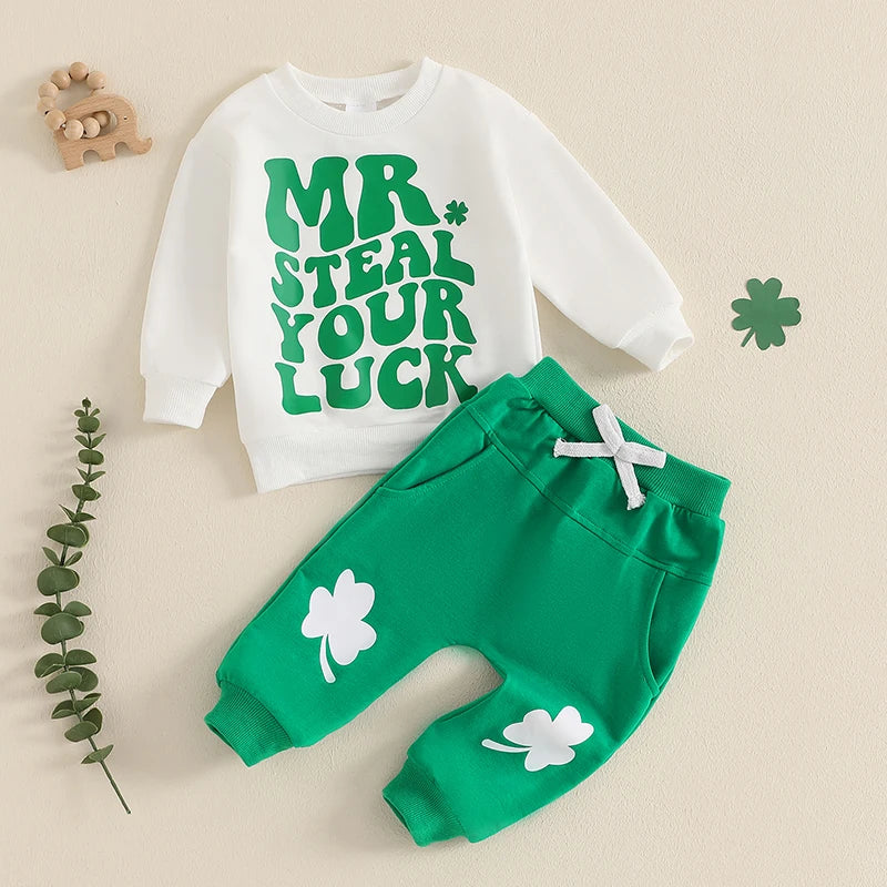 mr. steal your luck kids outfit - basil boutique