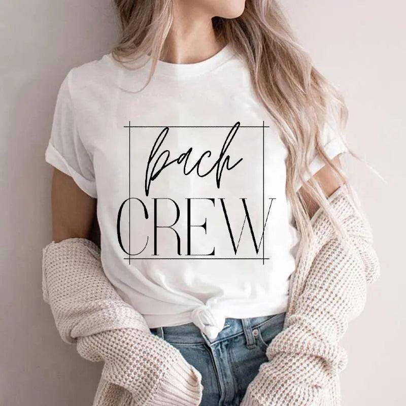 bride-to-be + bach crew t-shirts - basil boutique