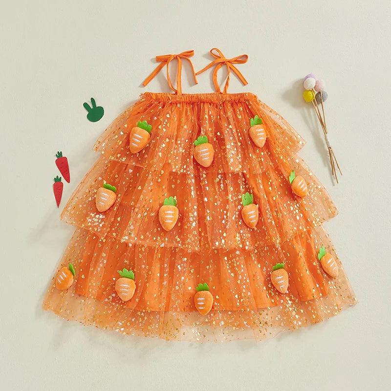 carrot sparkle kids dress