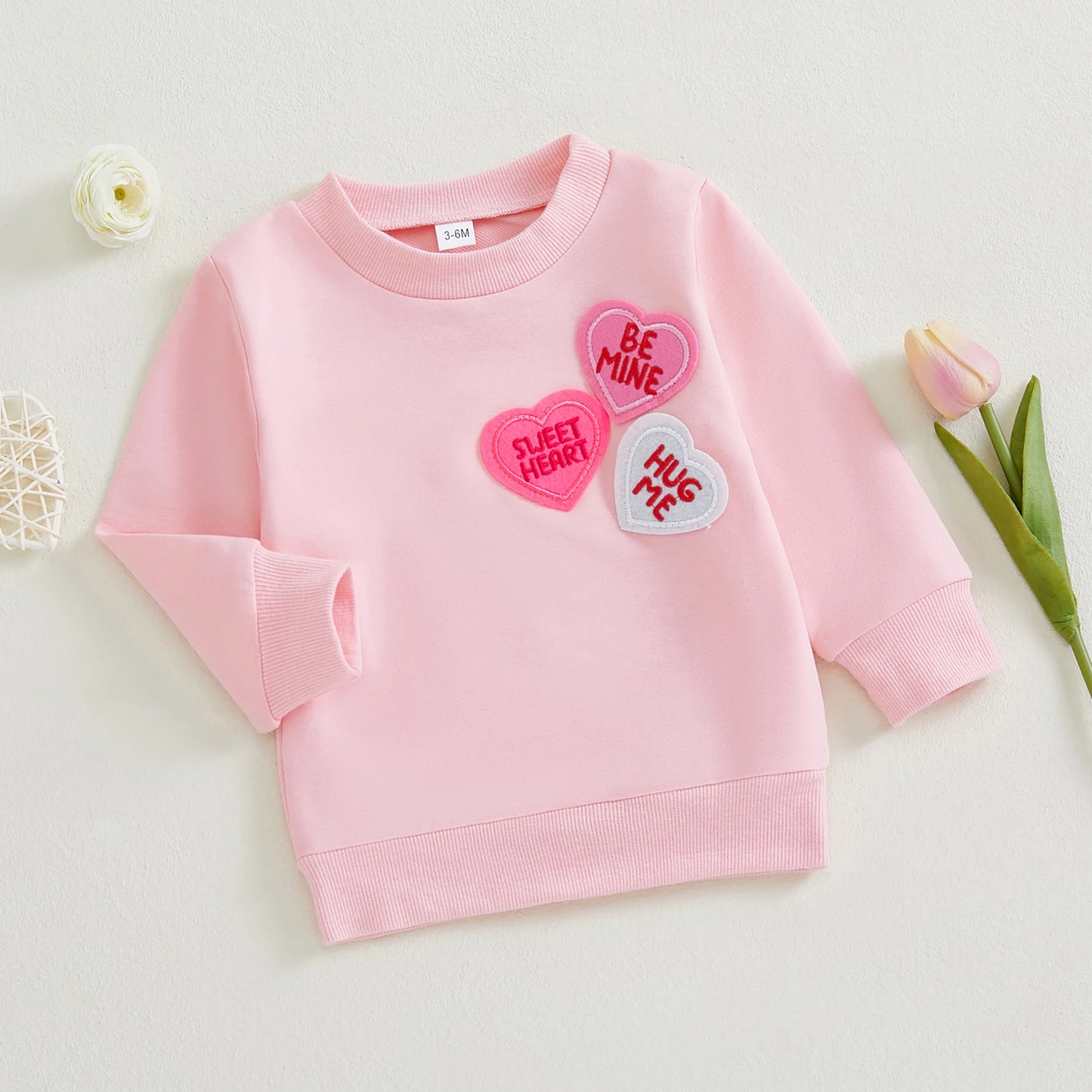 valentine's day kids crew sweatshirts