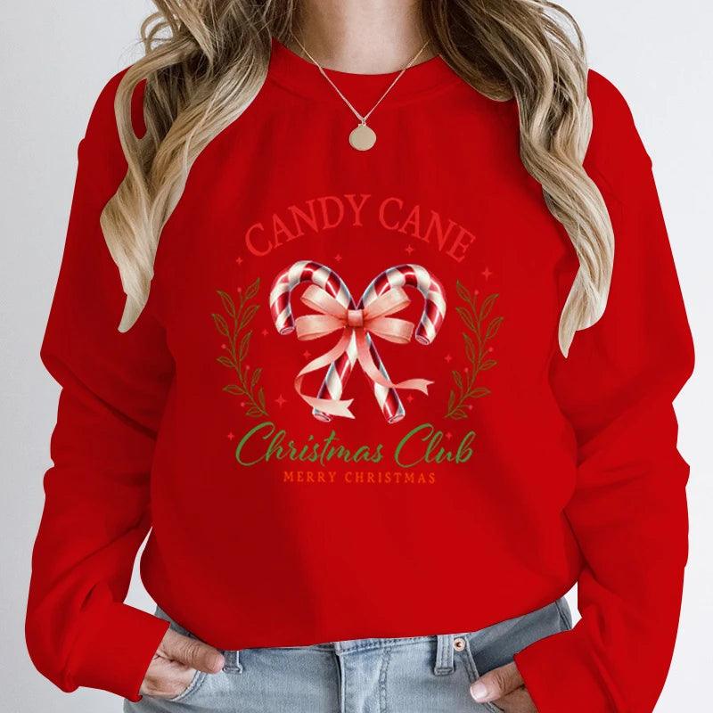 cany cane christmas club crew sweatshirt - basil boutique