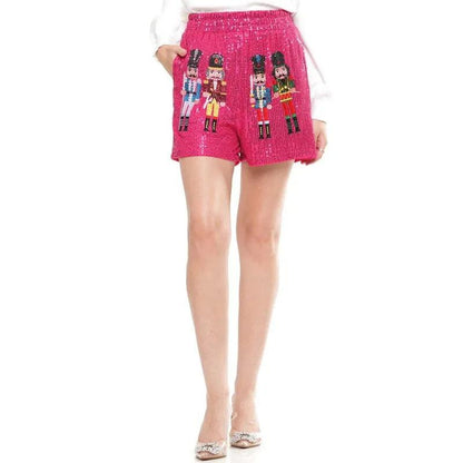 nutcracker sequin shorts - basil boutique